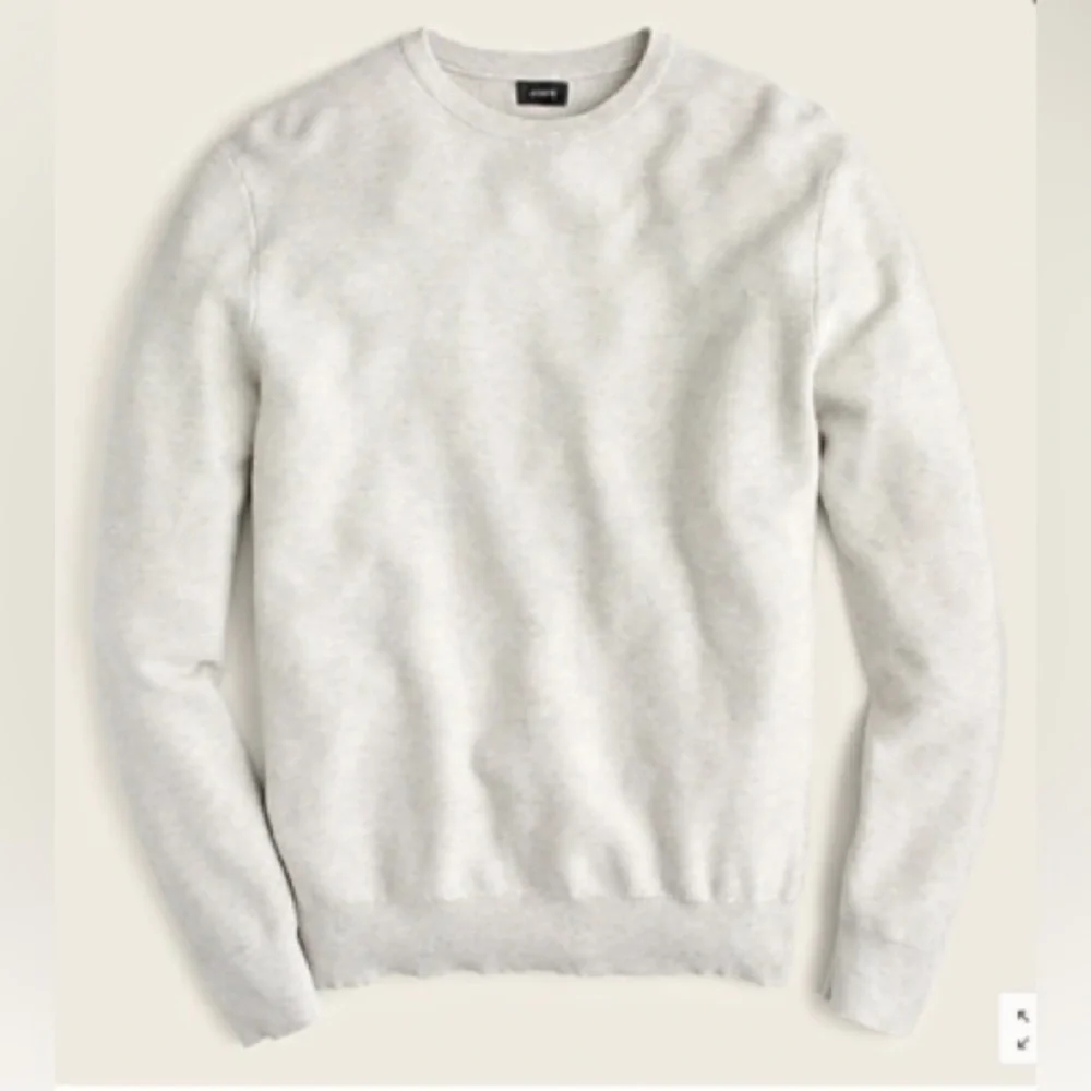J. Crew Cotton Gray Crewneck Sweater Men's Garter Stitch Large Gray Minimalist